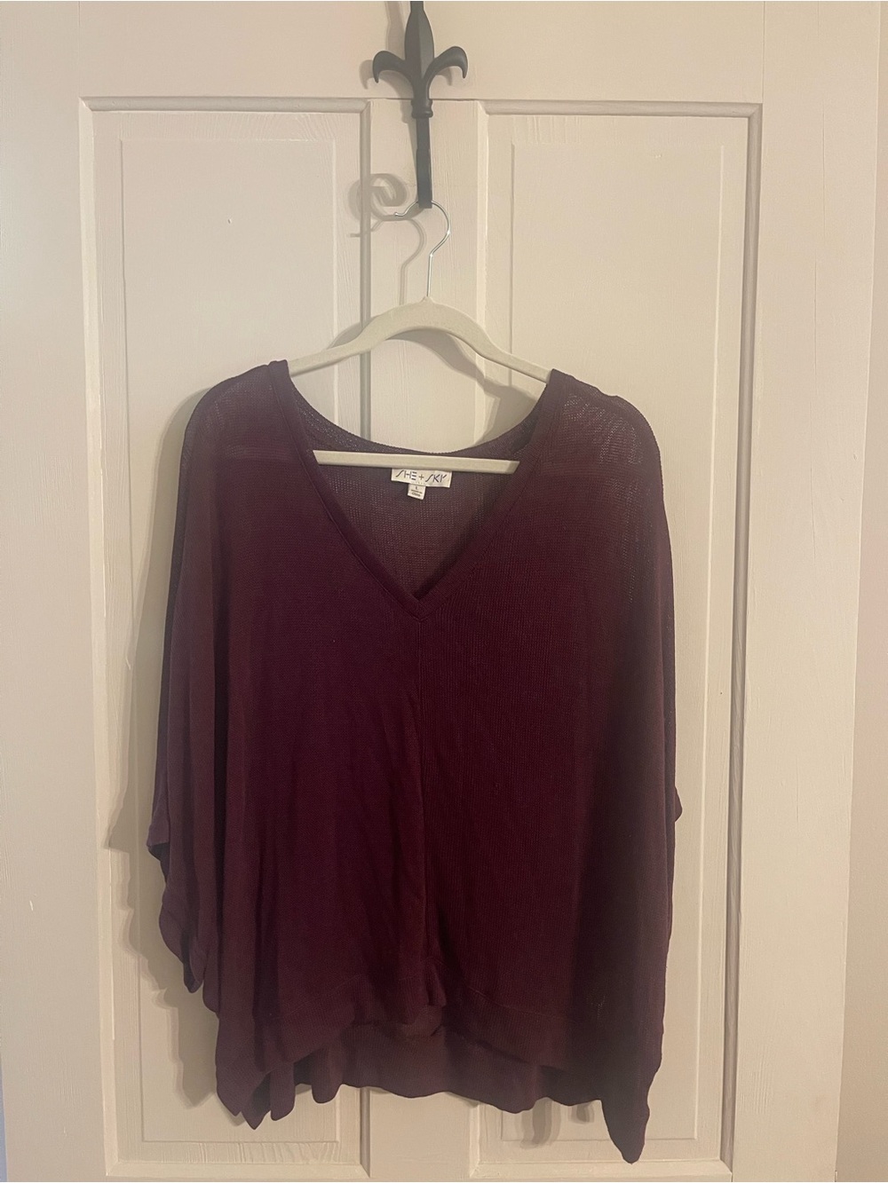 She + Sky aubergine dolman top